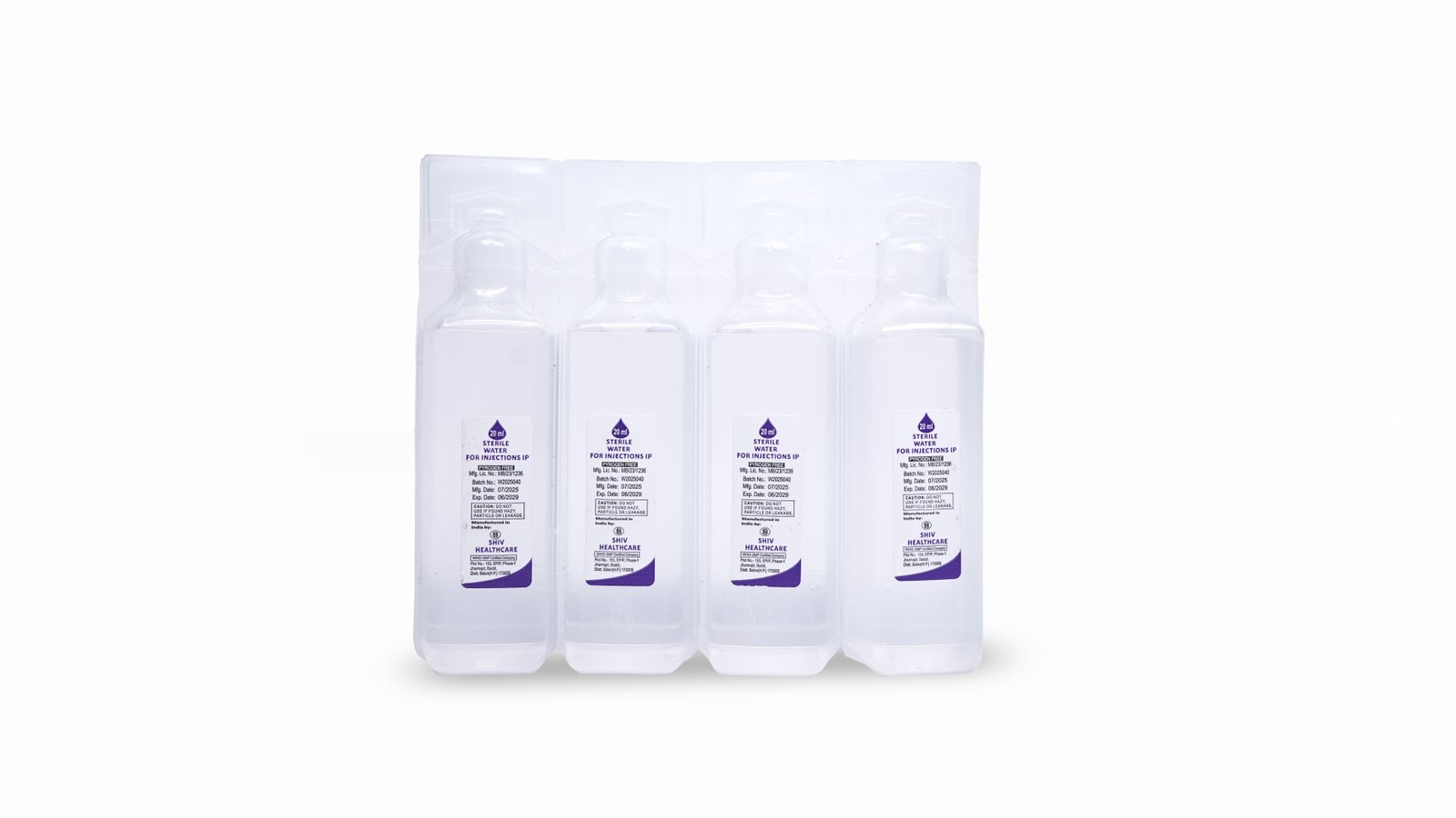 Sterile Water for Injection or Sodium Chloride Injection, 20 ml pack