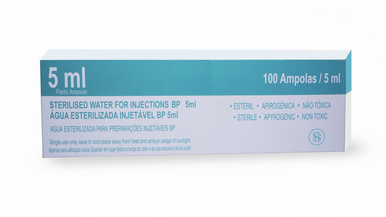 Sterilised Water for Injections BP, 5 ml export carton